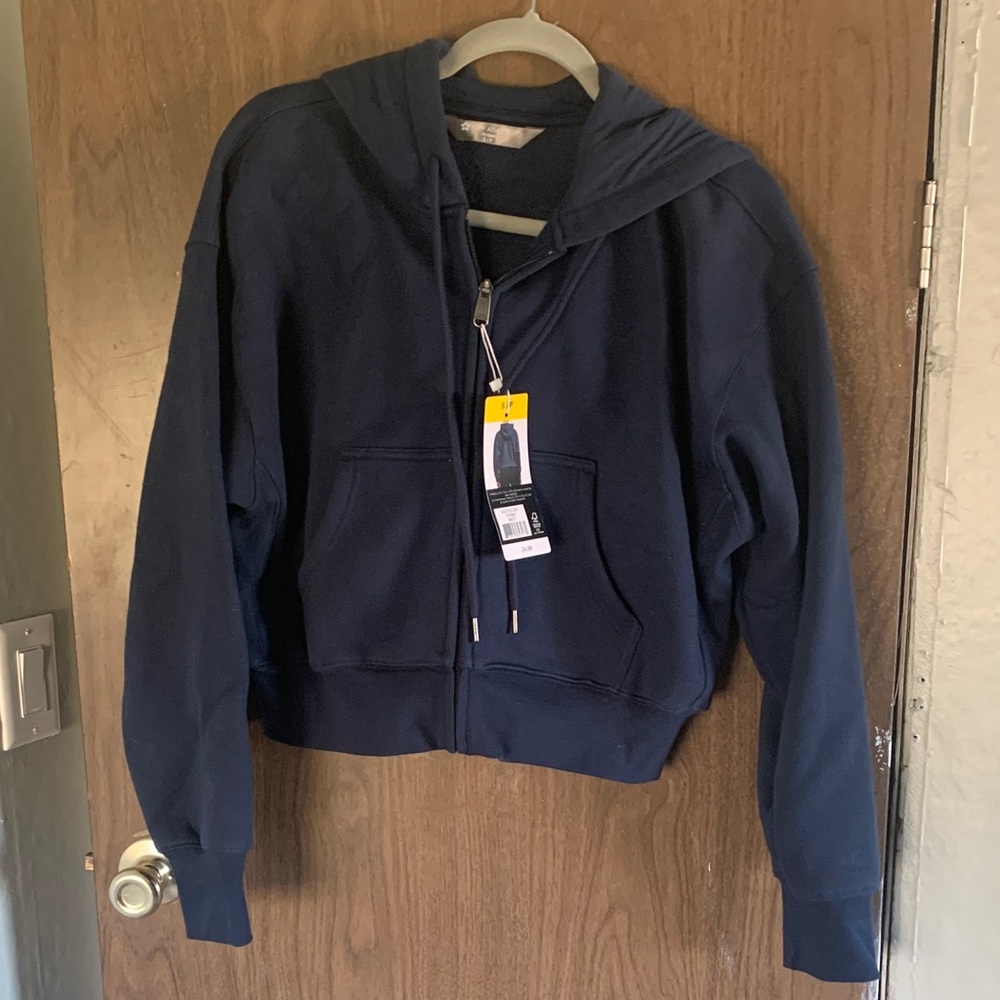 Tuff athletics cropped hoodie in navy size S